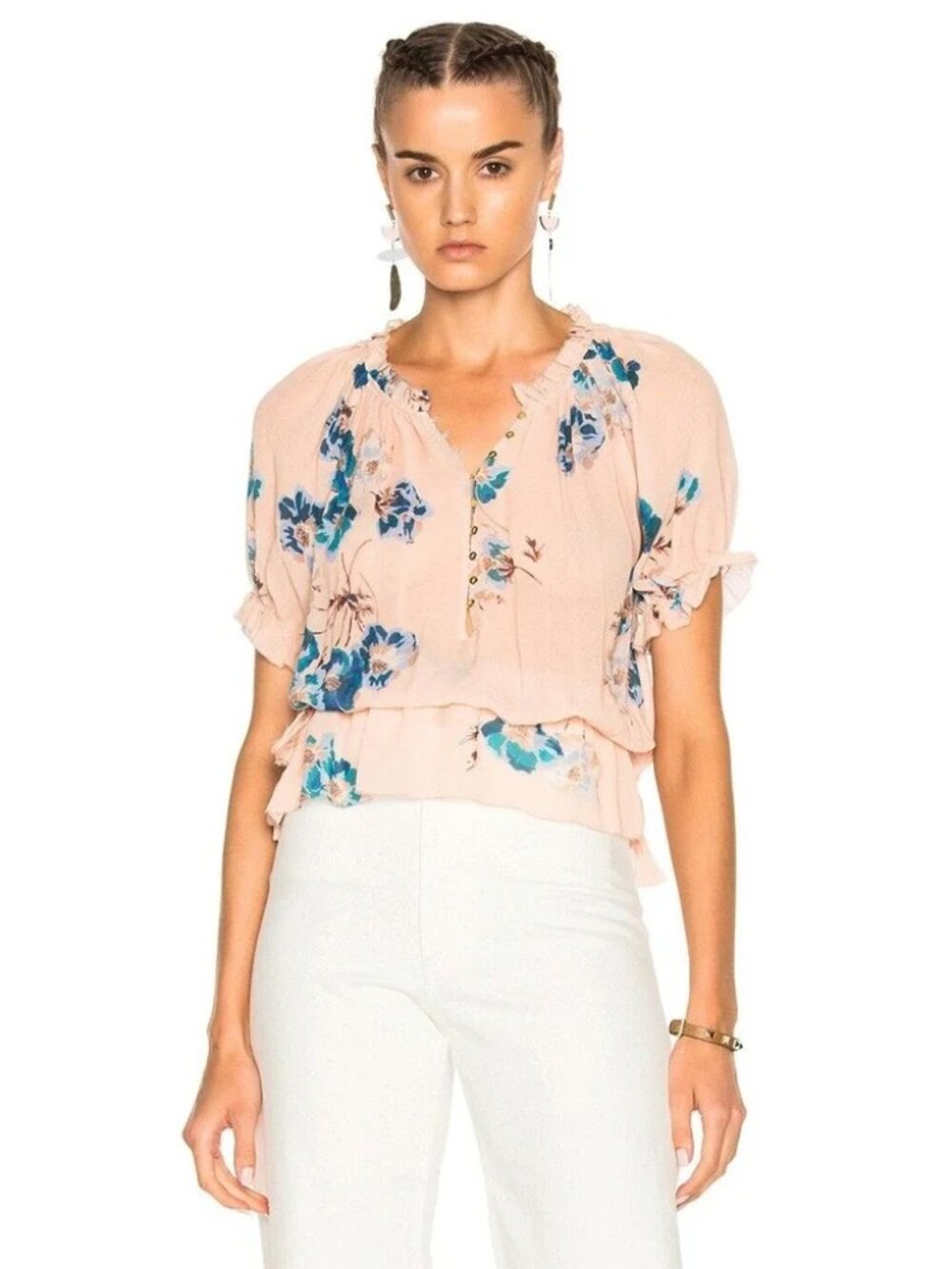 Ulla Johnson Lola Floral Silk Top - Size 8